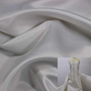 Free Sample 75D*150D Natural White Matte Polyester Satin Fabric For Wedding Dress