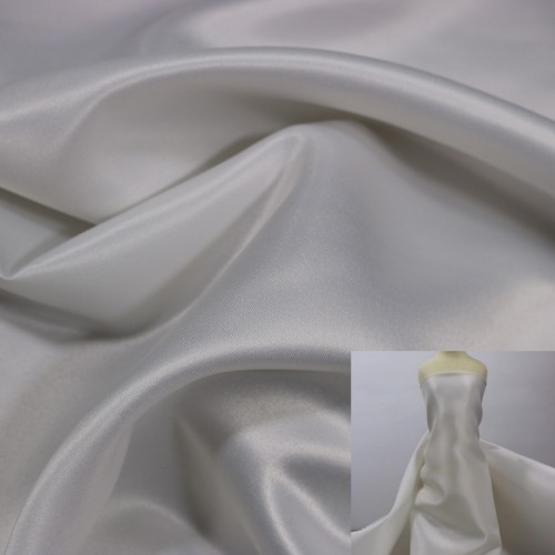 Free Sample 75D*150D Natural White Matte Polyester Satin Fabric For Wedding Dress