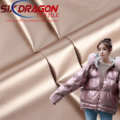 50D glossy hot-stamped fabric water resistant clothing material  for down jacket