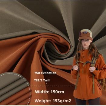 75D Matt Twill T8 2/2 Waterproof Twill Fabric  For Jacket