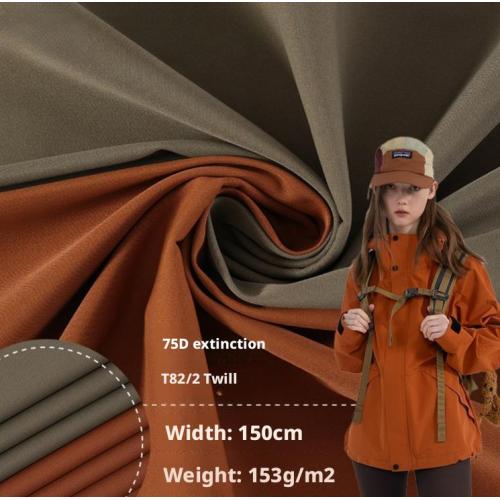 75D Matt Twill T8 2/2 Waterproof Twill Fabric  For Jacket