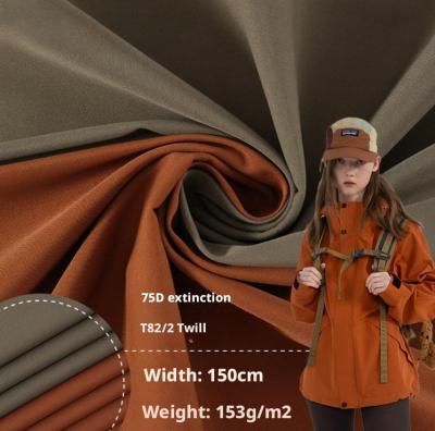 75D Matt Twill T8 2/2 Waterproof Twill Fabric  For Jacket