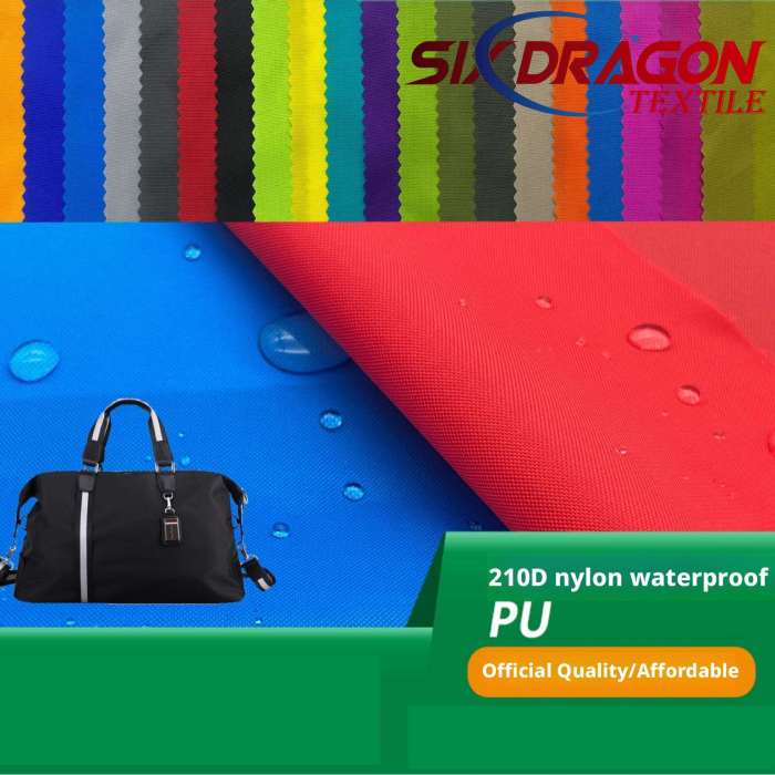 210d nylon waterproof fabric for lining , backpacks, tents, work clothes