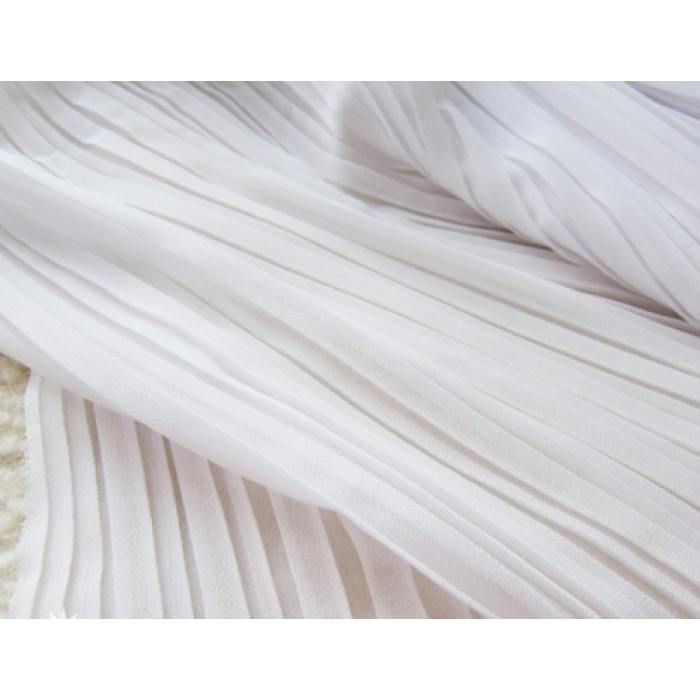 White Pleated Crinkle Chiffon, Lightweight 100% Polyester Woven Fabric 120D  Fabric – Ideal Brands & Wholesalers Seeking Quality's Chiffon | Bulk Distributor-Friendly