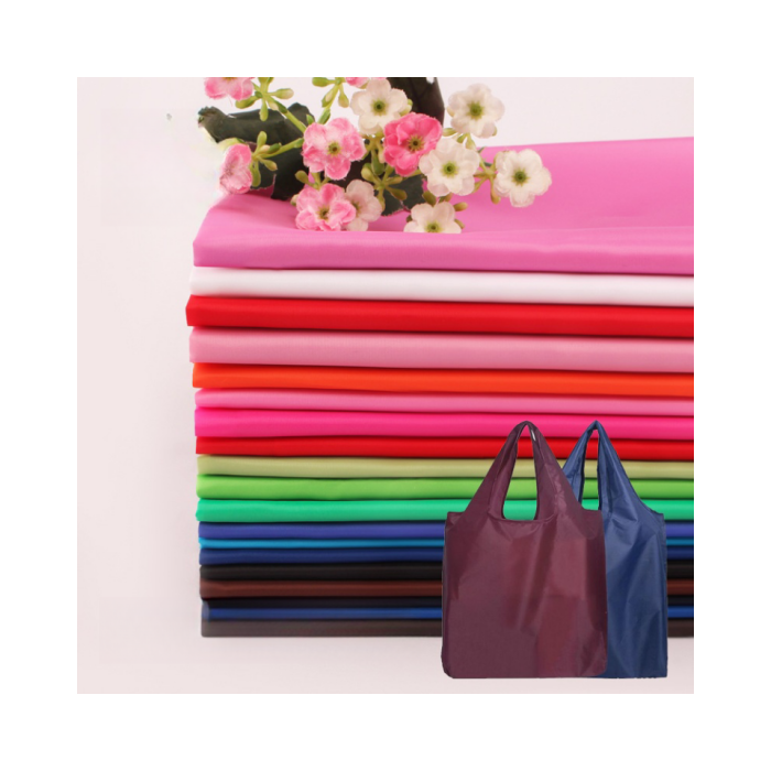 Eco-Friendly RPET Recycled Taffeta Fabric - GRS Certified Water-Repellent Polyester for Sustainable Shopping Bags