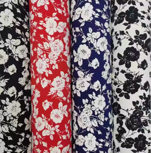 Slub Hawaiian-Fabric-Wholesale Silk Textile 100% Rayon Flower Pattern Printed Fabric