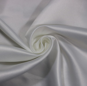 Free Sample 75D*150D Natural White Matte Polyester Satin Fabric For Wedding Dress