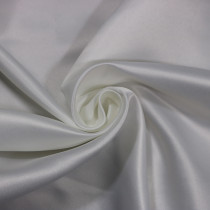 Free Sample 75D*150D Natural White Matte Polyester Satin Fabric For Wedding Dress