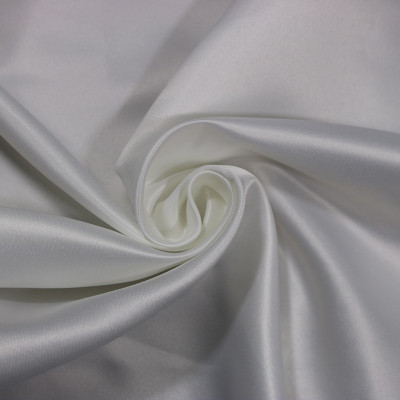 Free Sample 75D*150D Natural White Matte Polyester Satin Fabric For Wedding Dress