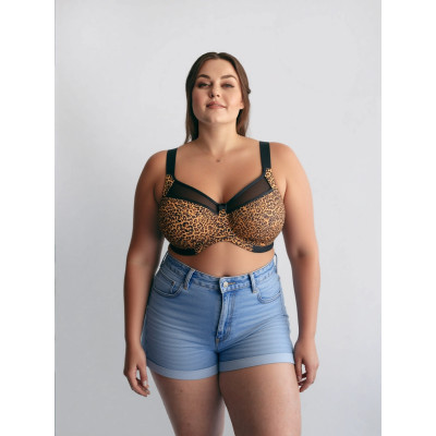 Customized Ladies Underwired Bras Full Cup Floral Print Balcony K Cup Plus Size Lingerie For Women