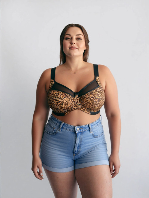 Customized Ladies Underwired Bras Full Cup Floral Print Balcony K Cup Plus Size Lingerie For Women