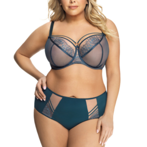 Floral Lace Plus Size Unlined Bra with Deep V UK