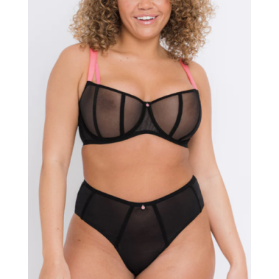 Customize Big Size Half Cup Bras Sexy Mesh Design Black Pink Underwire Thin Soft Lingerie Supplier