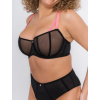 Customize Big Size Half Cup Bras Sexy Mesh Design Black Pink Underwire Thin Soft Lingerie Supplier