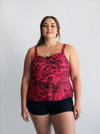 OEM Womens Plus Size Bathing Swim Suits Print Two Piece Swimsuit Tankini Swimwear Wholesale Supplier