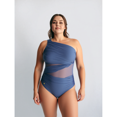 OEM One Piece Tummy Control One Shoulder Swimwear For Women Plus Size Soft Cup Bath Suits Customize