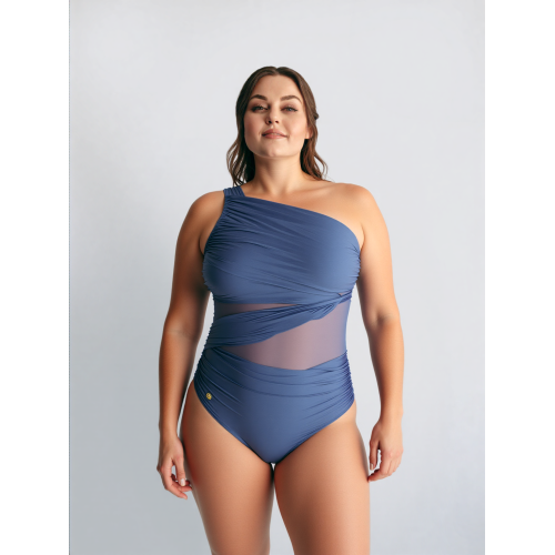 OEM One Piece Tummy Control One Shoulder Swimwear For Women Plus Size Soft Cup Bath Suits Customize