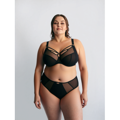 Manufacturing Full Figure Bras Sexy Mesh Design Black Underwire Thin Soft Lingeries Solutions