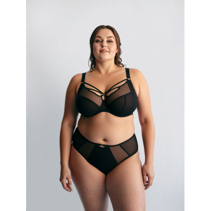 Manufacturing Full Figure Bras Sexy Mesh Design Black Underwire Thin Soft Lingeries Solutions