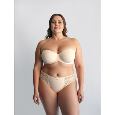 Wholesale Plus Cup Soft Strapless Bras Underwrie No padded Width Strong Band Lingeries Customized