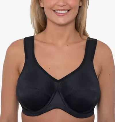 Wholesale Padded Plus Size Sports Bras Black For Large Breasts High Impact Customized Design