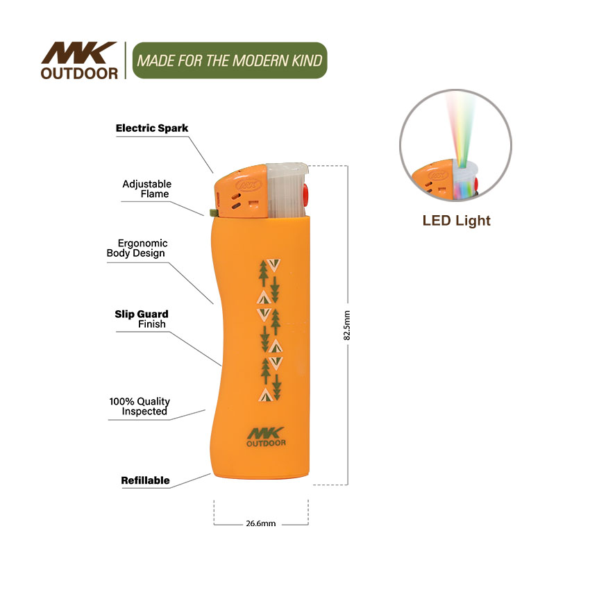 Electronic Lighter ZY-218A2 with Colorful Flashlight, Stable