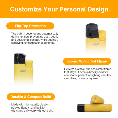 Plastic Refillable Butane Lighters Wholesale Supplier | Factory Direct Custom Logo Gas Lighter with Portable Safety for Brand & Supermarket Sourcing