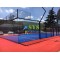 Outdoor Panoramic Tennis Court Equipment with PU Backing Artificial Grass Hot Dip Steel and Glass Materials for Padel Court