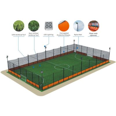 SYSTURF Custom Soccer Field Cage Non-infill Artificial Grass FIFA Quality Panna Football Cage Field