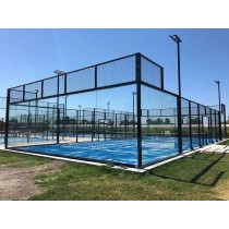 Outdoor Durable Panoramic Padel Court with Color Customized Grass and Branding Options