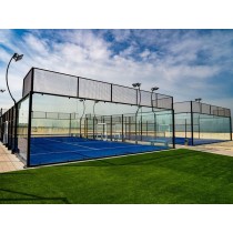 High Quality Panoramic Padel Court with LED Lighting System and Shock Absorbing Artificial Turf