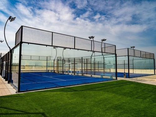 High Quality Panoramic Padel Court with LED Lighting System and Shock Absorbing Artificial Turf