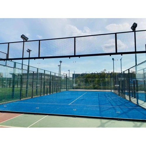 Outdoor Durable Panoramic Padel Court with Color Customized Grass and Branding Options