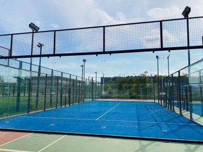 Outdoor Durable Panoramic Padel Court with Color Customized Grass and Branding Options