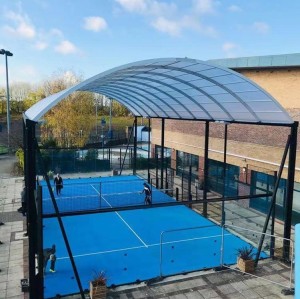 Stylish Panoramic Padel Court with Impact Resistant Glass and Stable Base Structure