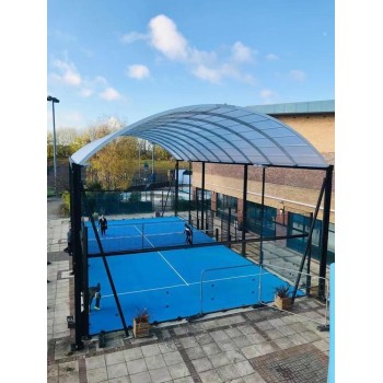 Stylish Panoramic Padel Court with Impact Resistant Glass and Stable Base Structure