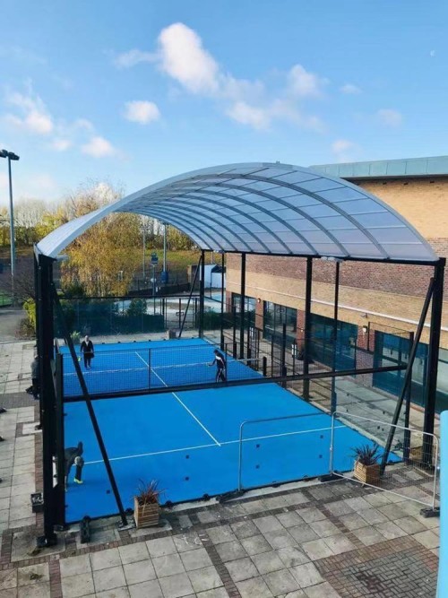 Stylish Panoramic Padel Court with Impact Resistant Glass and Stable Base Structure