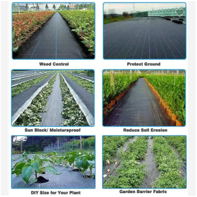 Black Color Fabric Barrier Landscape Heavy Duty Weed Barrier For Artificial turf installation