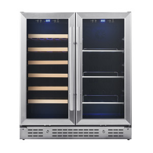 OEM/ODM Customizable Dual Zone Beverage Cooler with Double Glass Door and Stainless Steel Handle