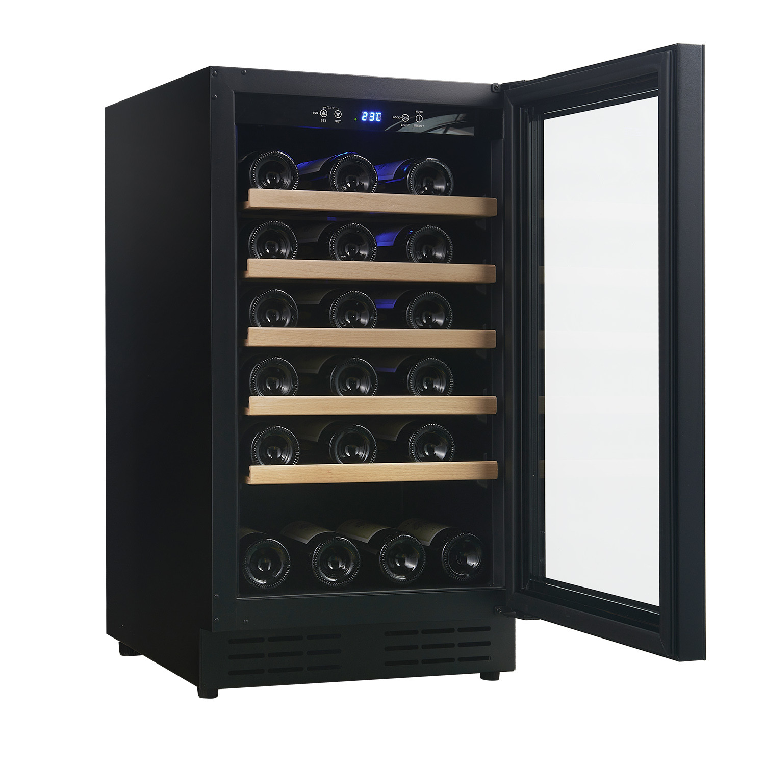 Wine Cooler with wooden shelves