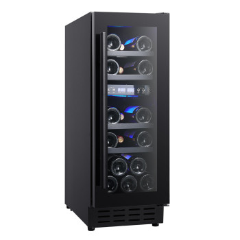 Customizable Modern 17-Bottle Dual Zone Wine Cooler | OEM & ODM Services for Global B2B Clients – Digital Control Compressor