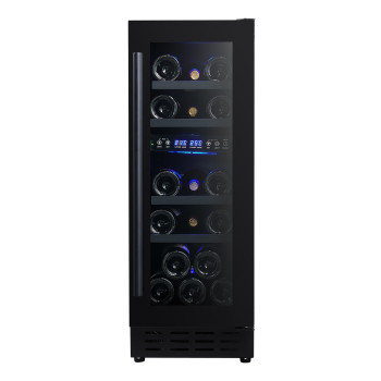Customizable Modern 17-Bottle Dual Zone Wine Cooler | OEM & ODM Services for Global B2B Clients – Digital Control Compressor