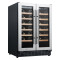 Customizable 42 Bottles Wine Cooler with Double Glass Door and Wooden Shelves, Under Counter or Freestanding