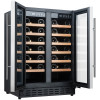 Customizable 42 Bottles Wine Cooler with Double Glass Door and Wooden Shelves, Under Counter or Freestanding