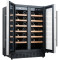 Customizable 42 Bottles Wine Cooler with Double Glass Door and Wooden Shelves, Under Counter or Freestanding
