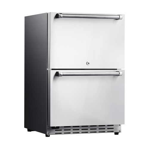 Customizable 21 Inch Built-in Quiet Integrated Drawer Refrigerator & Freezer-Stainless Steel for Wine and Food Storage
