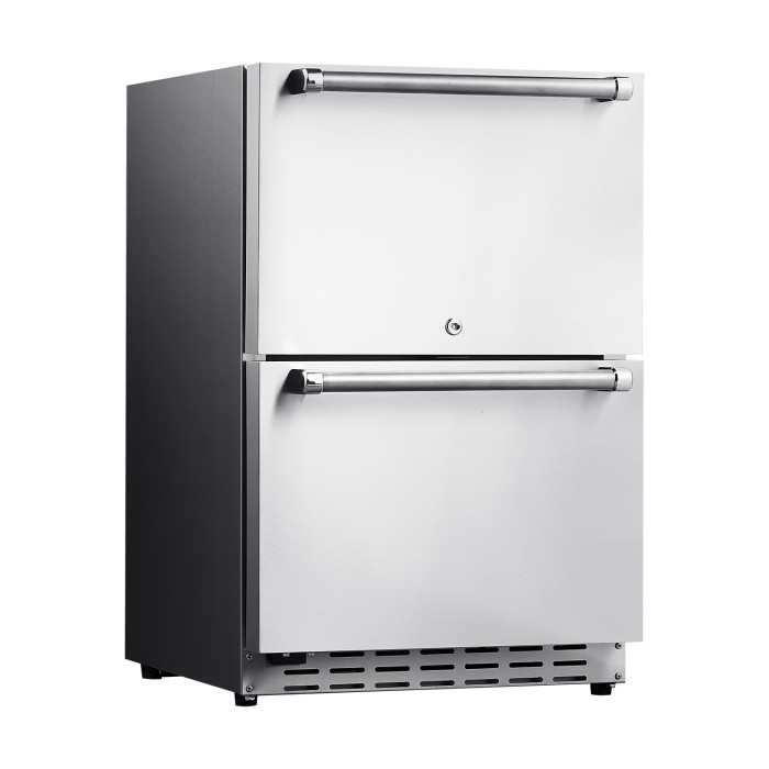 Customizable 21 Inch Built-in Quiet Integrated Drawer Refrigerator & Freezer-Stainless Steel for Wine and Food Storage