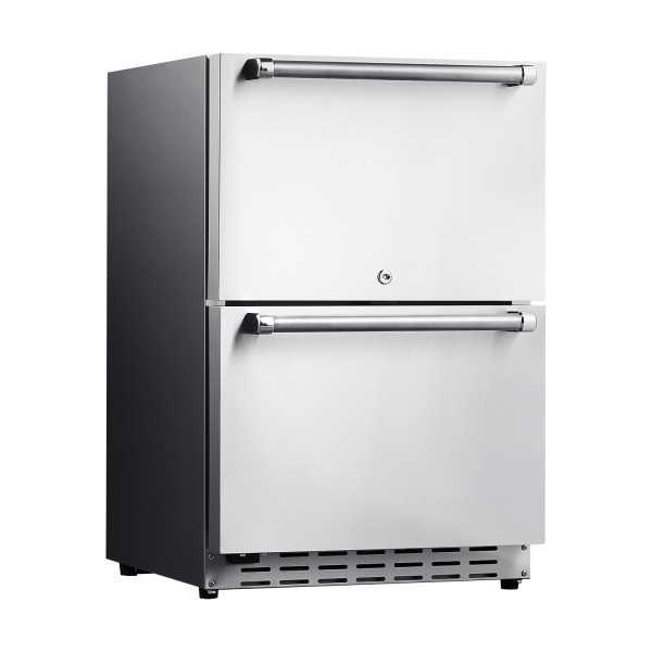 Customizable 21 Inch Built-in Quiet Integrated Drawer Refrigerator & Freezer-Stainless Steel for Wine and Food Storage
