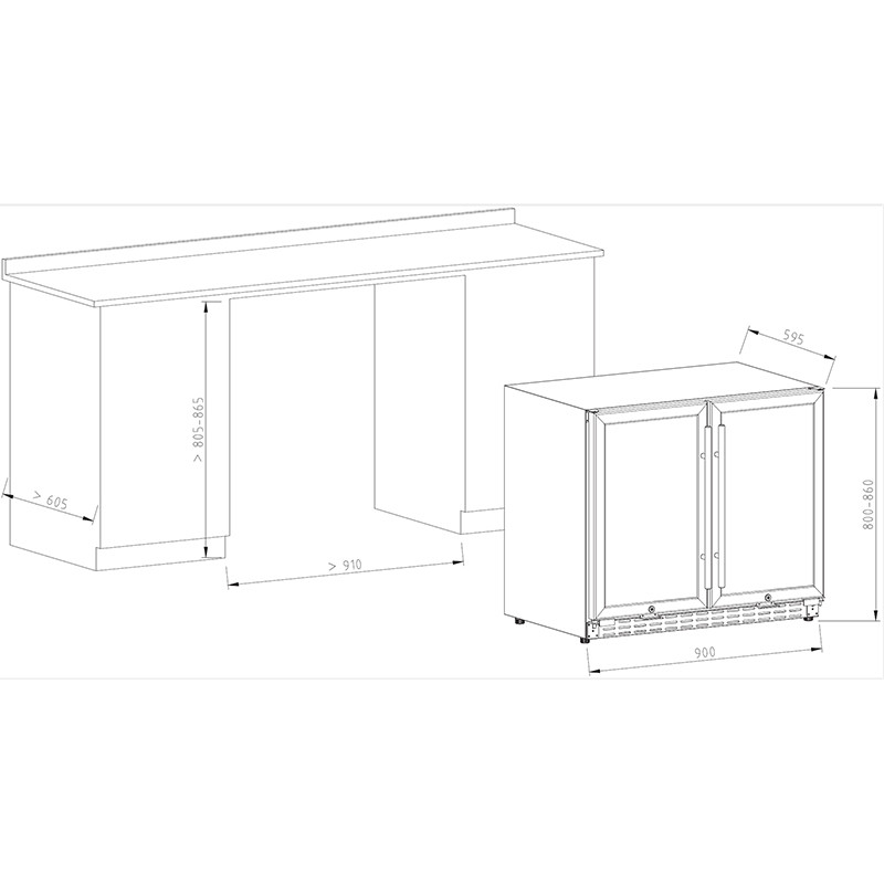 Wine Cooler Dimension