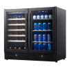 OEM/ODM Dual Zone Wine & Beverage Cooler with Double Glass Door and Stainless Steel Handle
